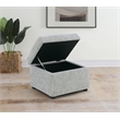 Pemberly Row Upholstered Hydraulic Lift Top Storage Ottoman in Gray