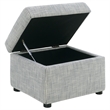 Pemberly Row Upholstered Hydraulic Lift Top Storage Ottoman in Gray