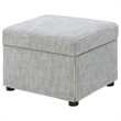 Pemberly Row Upholstered Hydraulic Lift Top Storage Ottoman in Gray