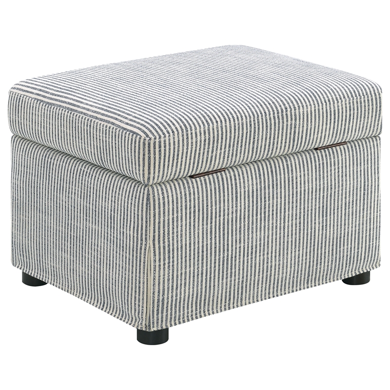 Pemberly Row Upholstered Hydraulic Lift Top Storage Ottoman in Gray