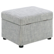 Pemberly Row Upholstered Hydraulic Lift Top Storage Ottoman in Gray
