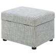 Pemberly Row Upholstered Hydraulic Lift Top Storage Ottoman in Gray