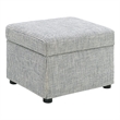 Pemberly Row Upholstered Hydraulic Lift Top Storage Ottoman in Gray