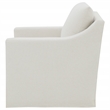 Pemberly Row Fabric Upholstered Sloped Arm Swivel Chair in Beige