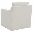 Pemberly Row Fabric Upholstered Sloped Arm Swivel Chair in Beige