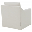 Pemberly Row Fabric Upholstered Sloped Arm Swivel Chair in Beige