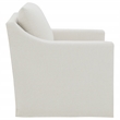 Pemberly Row Fabric Upholstered Sloped Arm Swivel Chair in Beige