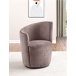 Pemberly Row Upholstered Swivel Chair with Curved Backrest in Blush