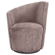 Pemberly Row Upholstered Swivel Chair with Curved Backrest in Blush