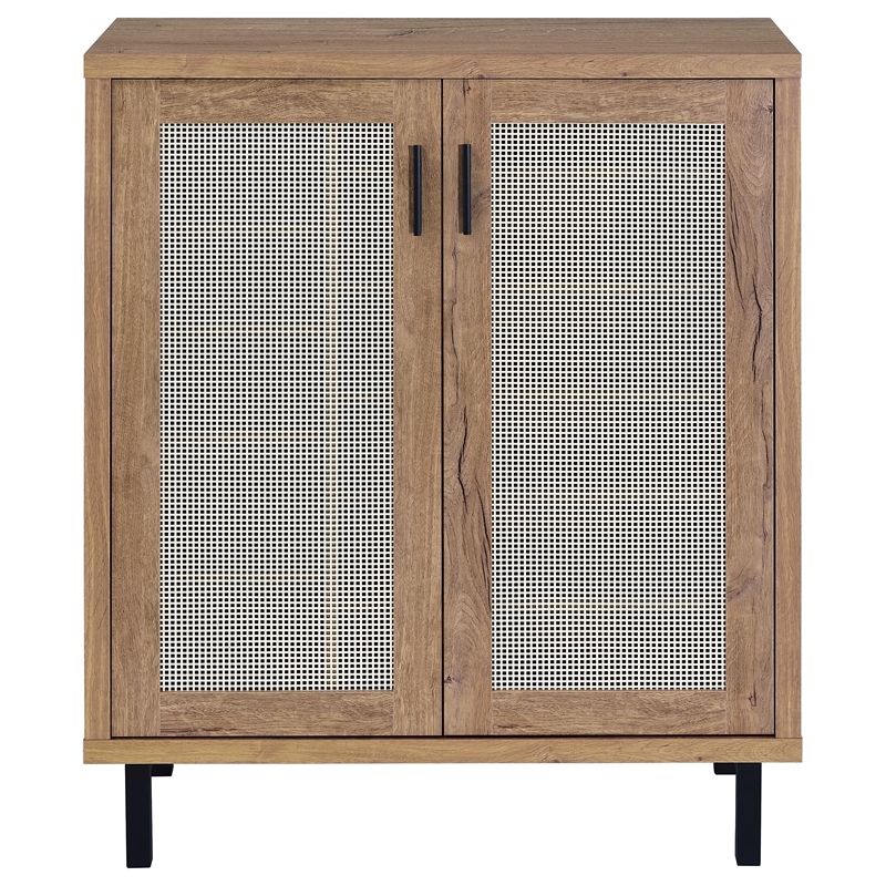 Pemberly Row 2-door Entryway Shoe Storage Cabinet in Natural Oak