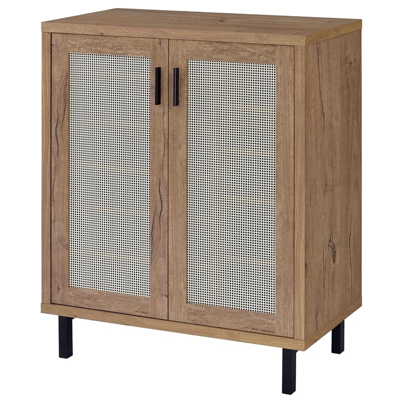 Pemberly Row 2-door Entryway Shoe Storage Cabinet in Natural Oak