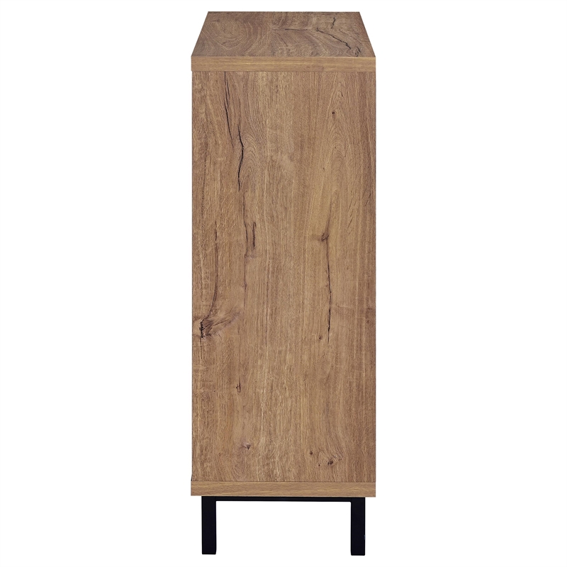 Pemberly Row 2-door Entryway Shoe Storage Cabinet in Natural Oak