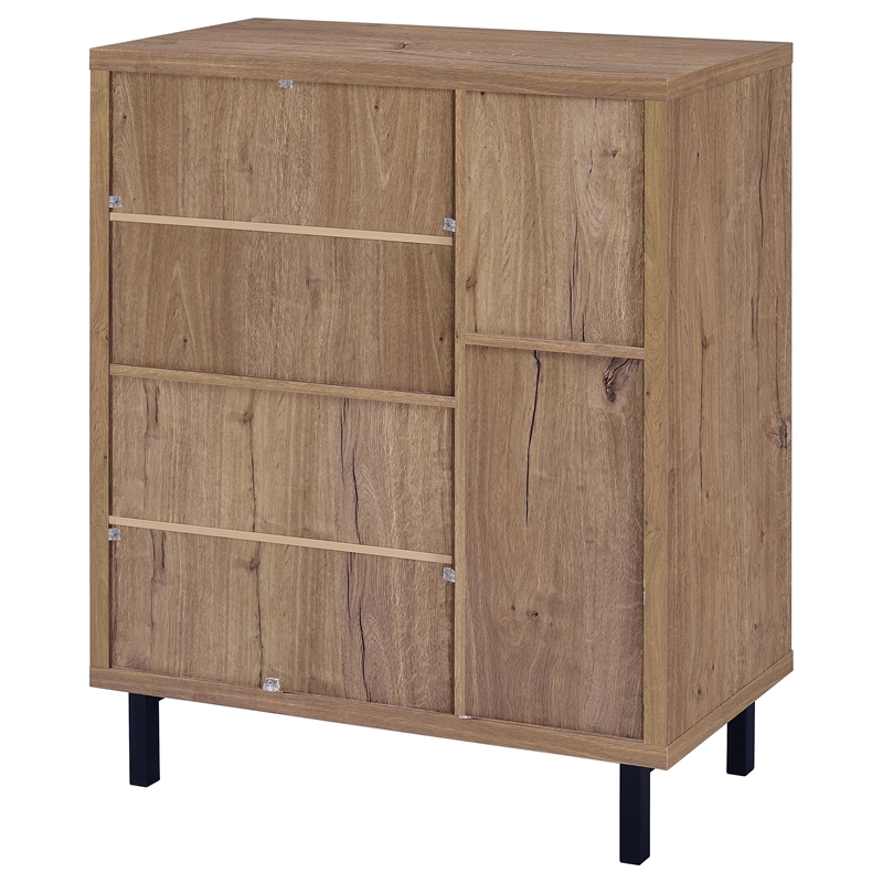 Pemberly Row 2-door Entryway Shoe Storage Cabinet in Natural Oak