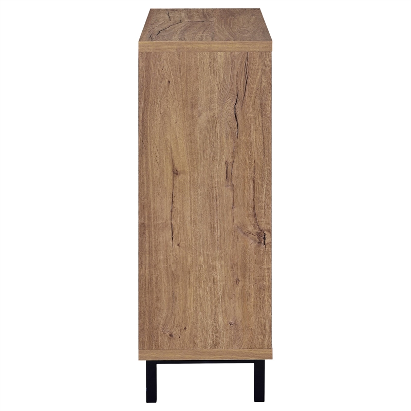 Pemberly Row 2-door Entryway Shoe Storage Cabinet in Natural Oak