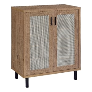 Pemberly Row 2-door Entryway Shoe Storage Cabinet in Natural Oak