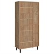Pemberly Row 80-inch 4-door Tall Shoe Storage Cabinet in Natural Oak