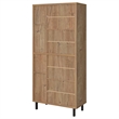 Pemberly Row 80-inch 4-door Tall Shoe Storage Cabinet in Natural Oak