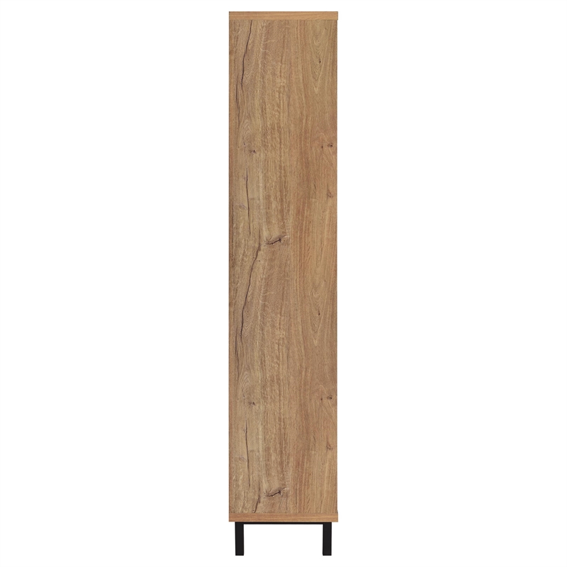 Pemberly Row 80-inch 4-door Tall Shoe Storage Cabinet in Natural Oak