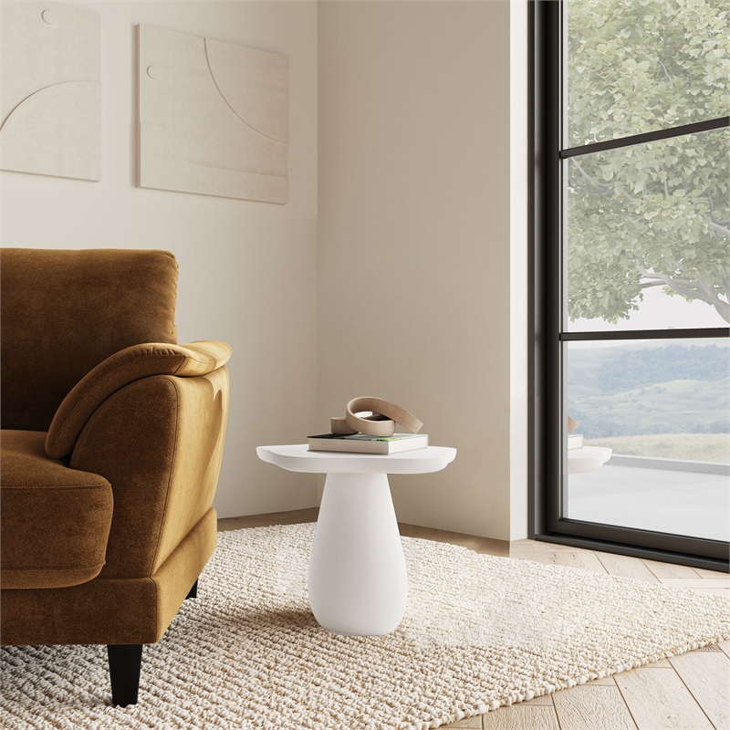 pemberly row 17-inch side table with cloud-shaped top in off white