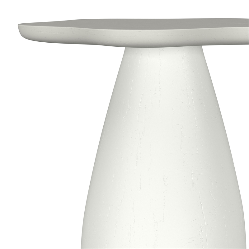 Pemberly Row 20-inch Side Table with Cloud-Shaped Top in Off White