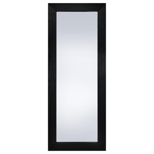 Pemberly Row Tempered Glass Full Length Standing Mirror in Black Oak