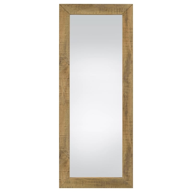 Pemberly Row Tempered Glass Full Length Standing Mirror in Mango