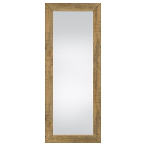 Pemberly Row Tempered Glass Full Length Standing Mirror in Mango