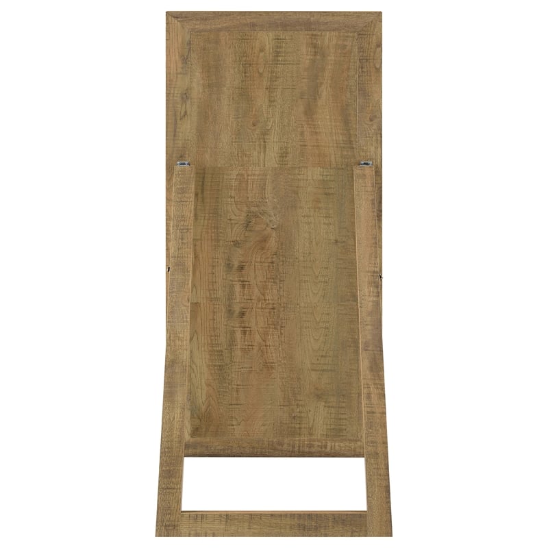 Pemberly Row Tempered Glass Full Length Standing Mirror in Mango