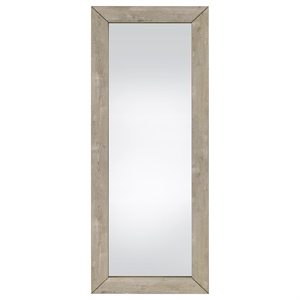 Pemberly Row Tempered Glass Full Length Mirror in Grey Washed Oak