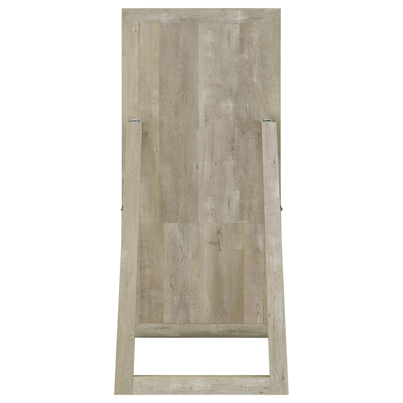 Pemberly Row Tempered Glass Full Length Mirror in Grey Washed Oak