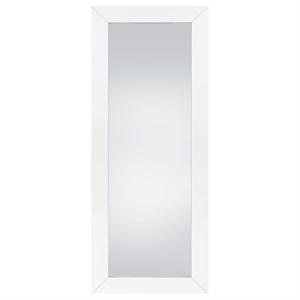 Pemberly Row Tempered Glass Full Length Mirror in White High Gloss