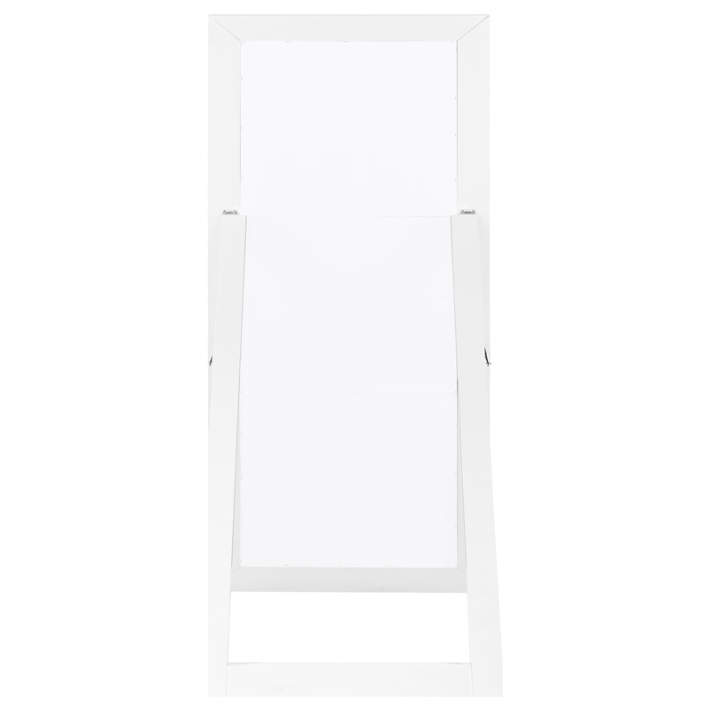 pemberly row tempered glass full length mirror in white high gloss