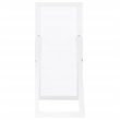 Pemberly Row Tempered Glass Full Length Mirror in White High Gloss