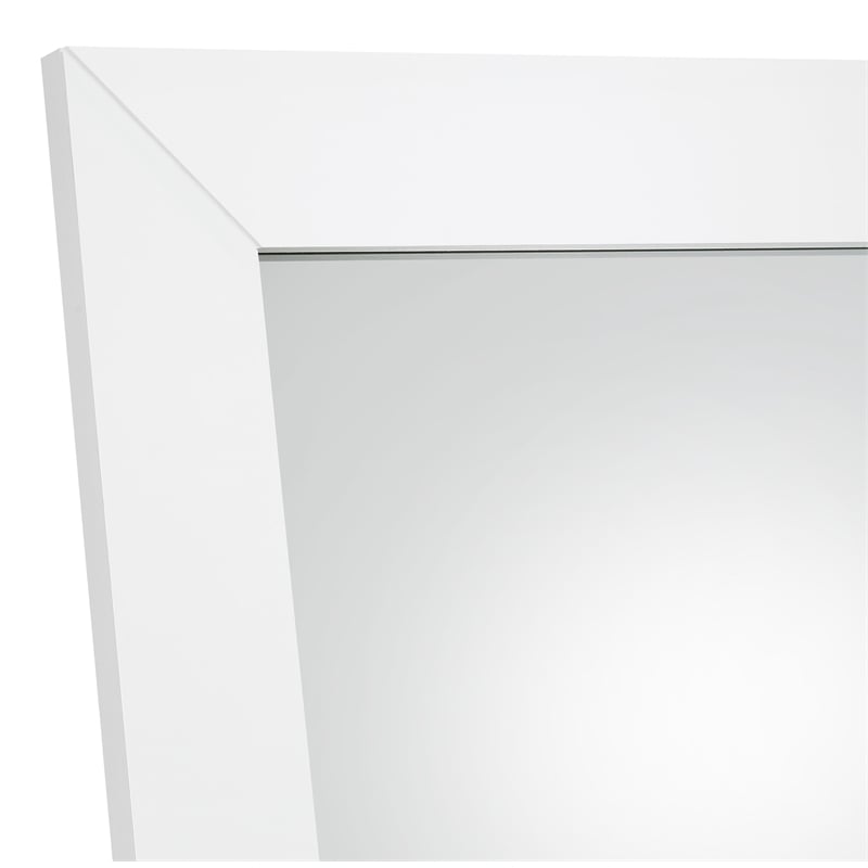 pemberly row tempered glass full length mirror in white high gloss