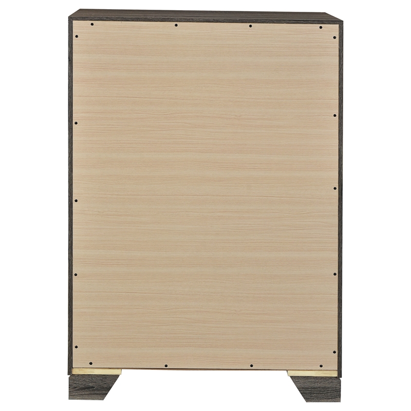 Pemberly Row Transitional 4-drawer Chest of Drawers in Brown Oak