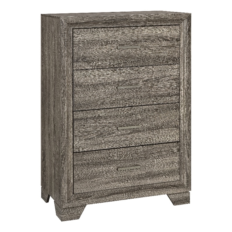 Pemberly Row Transitional 4-drawer Chest of Drawers in Brown Oak