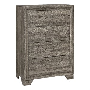 Pemberly Row Transitional 4-drawer Chest of Drawers in Brown Oak