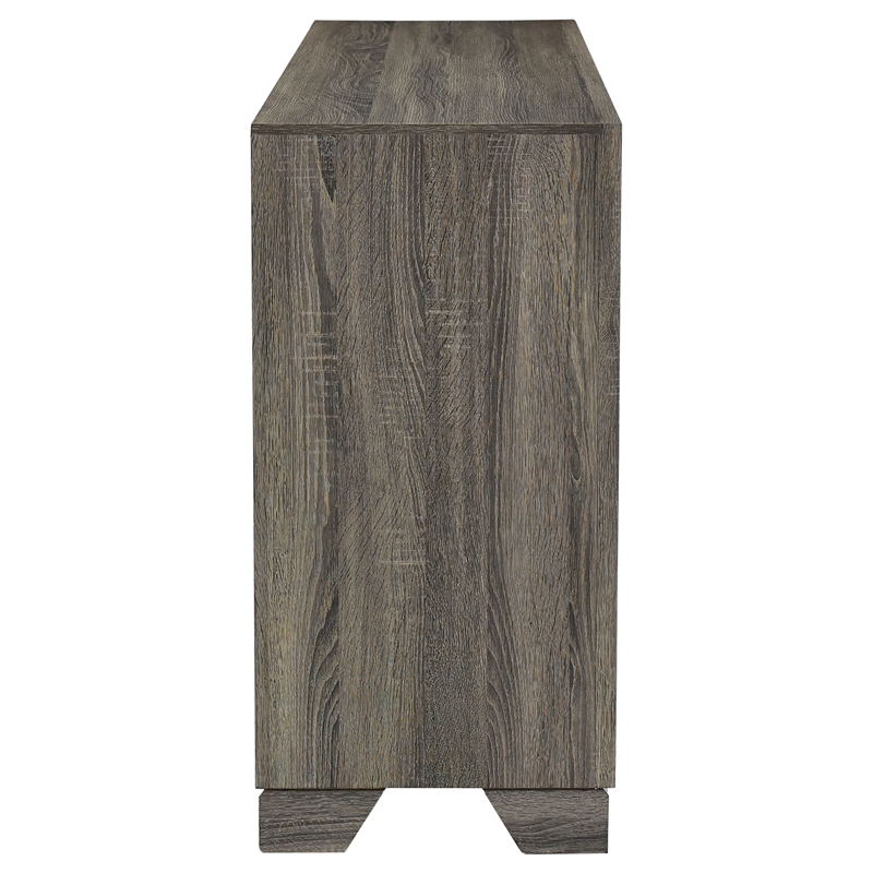 Pemberly Row Transitional 6-drawer Dresser Cabinet in Brown Oak