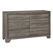 Pemberly Row Transitional 6-drawer Dresser Cabinet in Brown Oak