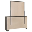 Pemberly Row Transitional 6-drawer Dresser and Mirror in Brown Oak