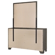 Pemberly Row Transitional 6-drawer Dresser and Mirror in Brown Oak