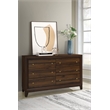 Pemberly Row 6-drawer Dresser Cabinet with Gold Knobs in Walnut