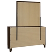 Pemberly Row 6-drawer Dresser and Mirror with Gold Knobs in Walnut