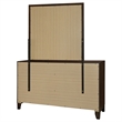 Pemberly Row 6-drawer Dresser and Mirror with Gold Knobs in Walnut