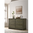 Pemberly Row Transitional 6-drawer Dresser Cabinet in Dark Cocoa
