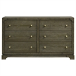 Pemberly Row Transitional 6-drawer Dresser Cabinet in Dark Cocoa