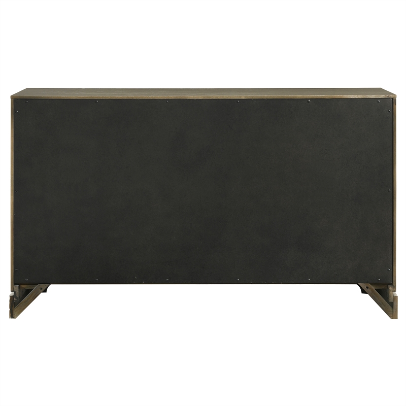 Pemberly Row Transitional 6-drawer Dresser Cabinet in Dark Cocoa