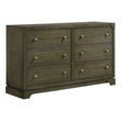 Pemberly Row Transitional 6-drawer Dresser Cabinet in Dark Cocoa