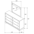 Pemberly Row Transitional 6-drawer Dresser and Mirror in Dark Cocoa