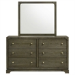 Pemberly Row Transitional 6-drawer Dresser and Mirror in Dark Cocoa
